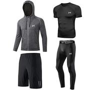 MEETYOO Camiseta de Compresión para Hombre, Leggings Deportivos, Pantalones de Correr, Camiseta Funcional para Hombre, Pantalones de Compresión, Ropa Funcional para Correr, Gimnasio y Fitness