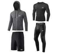 MEETYOO Camiseta Compresion Hombre, Leggings Compresión Camisetas Manga Larga Chaqueta Pantalón Running para Deportiva Fitness Gym