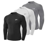 MEETYOO Camiseta Compression Hombre, Hombre Ropa deportiva Manga Larga Base Layers para Running Gym Ciclismo