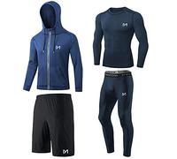 MEETYOO Camiseta de Compresión para Hombre, Leggings Deportivos, Pantalones de Correr, Camiseta Funcional para Hombre, Pantalones de Compresión, Ropa Funcional para Correr, Gimnasio y Fitness