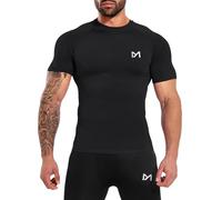 MEETYOO Camiseta de Compresión para Hombres, Manga Corta Funcional, Deportiva Transpirable para Fitness, Running, Gym y Ciclismo