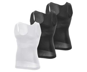 MEETYOO Camiseta Tirantes Hombre，Compresión sin Mangas Adelgazar Moldeador Shaper，Compresión de Manga Larga Hombre T Shirt