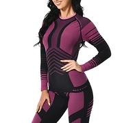 MEETYOO Conjunto de Ropa Interior para Mujer, con Capas Base de Forro Polar, Conjunto de Leggings Largos, Suave, Transpirable, de Secado rápido, Ropa Interior de esquí para Correr, esquí, Yoga