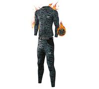 MEETYOO Conjuntos térmicos Hombre, Deportes Ropa Interior térmica Aire Libre Base Layer Thermo Function Ropa Deportiva de Invierno para Running Ciclismo Esquí (Camuflaje Azul, XXL)