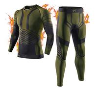 MEETYOO Conjuntos térmicos Hombre, Ropa Interior Térmica Leggings Compresión Camiseta para Esquí Running Ciclismo