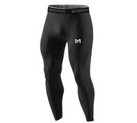 MEETYOO Pantalones de compresión para Hombre, Transpirables, para Fitness, Ropa Interior Funcional para Correr, Senderismo, Ciclismo, Color Negro., L