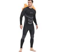 MEETYOO Traje térmico Ropa Interior térmica para Hombre Traje de Calentamiento y Fondo para Hombres en Invierno Adecuado para Fitness, Entrenamiento de Fuerza, Trotar, esquí y desplazamientos Diarios