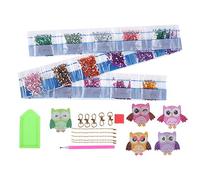 MEEVINWH 5 uds DIY búho diamante pintura llavero acrílico colgante arte Hecho A Mano llavero hebillas