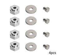 MEEVINWH Adaptador hexagonal de rueda de 12 mm a 17 mm para camión de coche RC 1/10, kit de conversión mejorado, conector de junta hexagonal duradero, fácil instalación, (Plata)