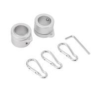 MEEVINWH Anillos para asta de bandera giratorios de 360°, antienrollamiento, de acero inoxidable y aleación de aluminio para la mayoría de astas de bandera estándar con 2 ganchos (Plata)