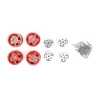 MEEVINWH Buje de rueda de aleación de aluminio de alto rendimiento para coche con control remoto, fácil de montar y desmontar, apto para modelo de coche WPL 1/16 RC, gran (Roja)