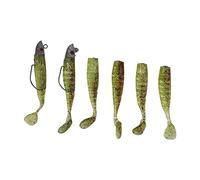 MEEVINWH Fishing Baits, Premium Silicone Material, 3D Eyes Lifelike Swimming, High Hookup Ratio, 6Pcs Soft Lures for Various Fish Species (l UI de amarillo)