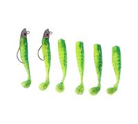 MEEVINWH Fishing Baits, Premium Silicone Material, 3D Eyes Lifelike Swimming, High Hookup Ratio, 6Pcs Soft Lures for Various Fish Species (Verde aceitosa)