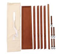 MEEVINWH Mesa de playa plegable retro portátil para barbacoa de madera maciza con colgador de estantería para jardín al aire libre y patio trasero (estilo 2)