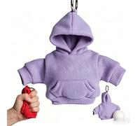 MEEVINWH Mini Hoodie Stress Ball Keychain, Cute Soft Hoodie Charm Key Ring,Portable Stress Relief Squeeze Keychains Charm(Light Purple)