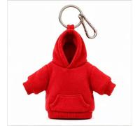 MEEVINWH Mini Hoodie Stress Ball Keychain, Cute Soft Hoodie Charm Key Ring,Portable Stress Relief Squeeze Keychains Charm(Red)