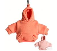 MEEVINWH Mini Hoodie Stress Ball Keychain, Cute Soft Hoodie Charm Key Ring,Portable Stress Relief Squeeze Keychains Charm(Light Pink)