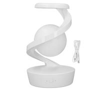 MEEVINWH Moderna lámpara de noche en espiral, innovadora bola de levitación visual 3D, lámpara de mesa LED para dormitorio, sala de estar, oficina (blanco)