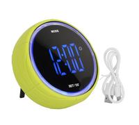 MEEVINWH Temporizador digital, reloj despertador con pantalla LED de vibración silenciosa con luz ambiental, soporte trasero para estudio de oficina en casa, batería recargable (Verde)