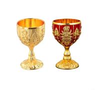 MeevrgR 2 copas de vino de metal, vasos de chupito pequeños retro para champán, para licor, cócteles, vasos de bar resistentes a los golpes para decoración del hogar y fiestas (A)