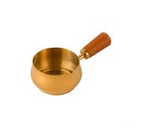 MeevrgR Acero inoxidable para mini sartén con mango de madera para leche, salsa y aceite caliente, diseño compacto de boquilla de vertido para cocinas pequeñas, plata (oro, 120 ml)