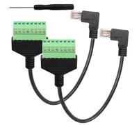 MeevrgR Adaptador de bloque de terminales de rosca RJ45 a 8 pines para cable de red, conector Ethernet sin soldadura con cable de 30 cm, compatible con Cat5e/Cat6/Cat7, verde derecho