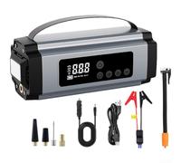 MeevrgR Arrancador de salto 3100A con compresor de aire, inflador de neumáticos de 25 l/min, banco de energía de 8000 mAh para automóviles y motocicletas, kit plateado