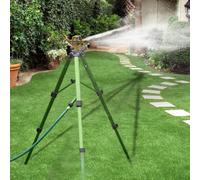 MeevrgR Aspersor de trípode ajustable, soporte de aluminio extensible de 50 a 105 cm con cabezal giratorio de 360°, sistema de riego resistente para césped/patio/parterre