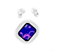 MeevrgR Auriculares inalámbricos de larga duración con tecnología inteligente para reducir el ruido de fondo mientras disfrutas de la música (blanco sin tarjeta)