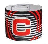MeevrgR Brazalete ajustable de capitán para fútbol y rugby, banda elástica deportiva con bucle secundario para evitar pérdidas durante los juegos, unisex, 31 x 6,5 cm, negro