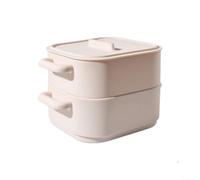 MeevrgR Caja de vapor de silicona multicapa para microondas y horno, recipiente portátil de vapor de alimentos con tapa ventilada resistente a fugas, utensilios de cocina fáciles de limpiar, rosa