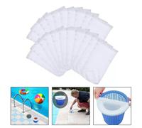 MeevrgR Calcetines de skimmer para piscina, 50 unidades, filtro de canasta, protector de pantalla de malla para sistema de filtración de piscina, atrapador de hojas de escombros, blanco, 22 x 13 cm