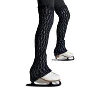 MeevrgR Calcetines largos de patinaje artístico, 45 cm, forro polar, cobertura térmica para pantorrillas, para entrenamiento de pista de hielo y uso en clima frío, morado y negro