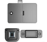 MeevrgR Cerradura de cajón semiconductora de huellas dactilares para tarjeta RFID, cerradura inteligente biométrica para armarios y cajones, montaje adhesivo sin taladro, aleación de zinc ABS/gris