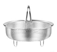 MeevrgR Cesta de vapor de acero inoxidable 304 para ollas arroceras y ollas, diseño de agujero denso para cocinar uniformemente, mango desmontable y diseño apilable para almacenamiento compacto de