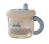 MeevrgR Colador de yogur griego con rueda de distribución, filtro manual para separación casera de yogur grueso y suero, herramienta de cocina ABS con 3 pantallas reemplazables (azul)