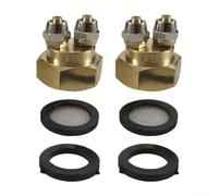 MeevrgR Conéctate para tubos de riego por goteo fácilmente utilizando adaptador de cobre de púas hembra de 3/4 GHT a doble de 1/4 pulgadas con 2 unidades