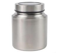 MeevrgR Contenedor de té de acero inoxidable 304 de grado alimenticio con tapa transparente, diseño hermético de rosca para café, granos y productos secos (950 ml)