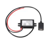 MeevrgR Convertidor USB de 12 V a 24 V a 5 V 3 A DC-DC Fuente de alimentación reductora para adaptador de cargador de coche, compatible con sistemas de 12 V y 24 V, clasificación IP68, eficiencia del