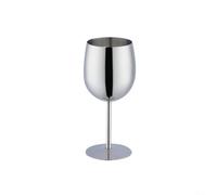 MeevrgR Copa de vino de acero inoxidable de 350 ml, copa de vino de metal irrompible con tallo largo para cócteles, bares, camping y fiestas al aire libre, plata (plata)