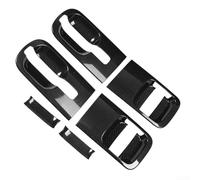 MeevrgR Cubiertas de fibra de carbono para manija de puerta para Hyundai Grand Starex H1 2019, kit de molduras de ABS de 6 piezas, actualización interior exterior negra