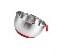 MeevrgR Cuenco de acero inoxidable 304 con mango y base antideslizante, marcas interiores precisas para hornear, amasar masa y marinar (mediano 20 cm)
