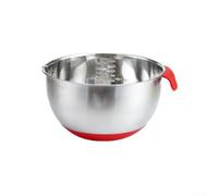 MeevrgR Cuenco de acero inoxidable 304 con mango y base antideslizante, marcas interiores precisas para hornear, amasar masa y marinar (pequeño, 16 cm)