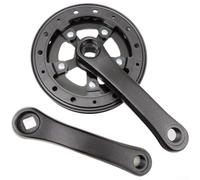 MeevrgR Juego de bielas de bicicleta para niños, manivela de aluminio con plato de acero y protector de plástico doble, 25T/28T/32T + 92-127 mm (28T 127 mm)