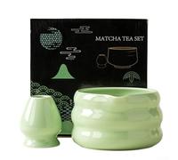 MeevrgR Juego de té matcha con cuenco y herramientas para la ceremonia tradicional japonesa del té verde, kit completo para los amantes del matcha para preparar matcha auténtico en casa u oficina