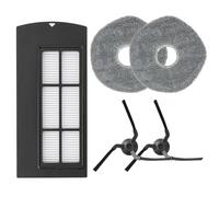 MeevrgR Kit de almohadilla de paño para fregona con filtro lateral para robot aspirador eufy Clean X9 Pro, piezas de repuesto con 2 cepillos laterales, 1 filtro, 2 almohadillas de microfibra para