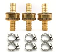 MeevrgR Kit de conexión rápida de manguera de jardín de latón macizo, paquete de 3 accesorios GHT macho a desconexión rápida, compatible con todas las mangueras estándar