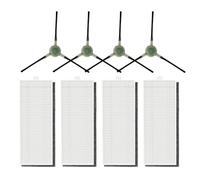 MeevrgR Kit de filtro HEPA y cepillo lateral para robot aspirador Lefant M2 Pro, M2S Pro, piezas de repuesto con 4 filtros + 4 cepillos laterales, gris