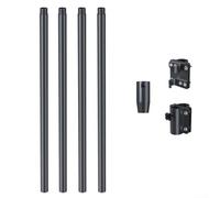 MeevrgR Kit de montaje de antena de Internet por satélite - asta de bandera telescópica de aluminio de 10 pies con opciones de escalera/parachoques/base de tierra, configuración sin herramientas para