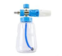 MeevrgR Lanza de espuma de nieve de 1 litro, boquilla ajustable de 360° con 5 modos de pulverización, control de relación espuma/agua, compatible con lavadoras a presión (azul)